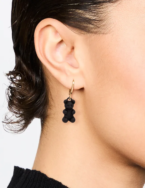 Gold Plated Black Gummy Bear Drop Earrings sold by lovisa