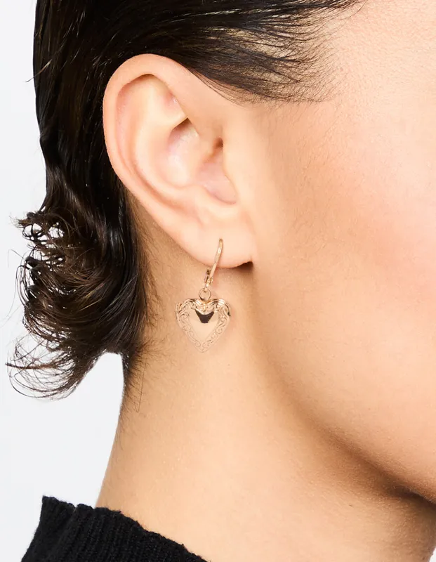 Gold Mini Locket Drop Earrings sold by lovisa