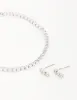 Silver Diamante Marquise Earrings & Tennis Bracelet Set sold by lovisa