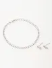 Silver Diamante Marquise Earrings & Tennis Bracelet Set sold by lovisa