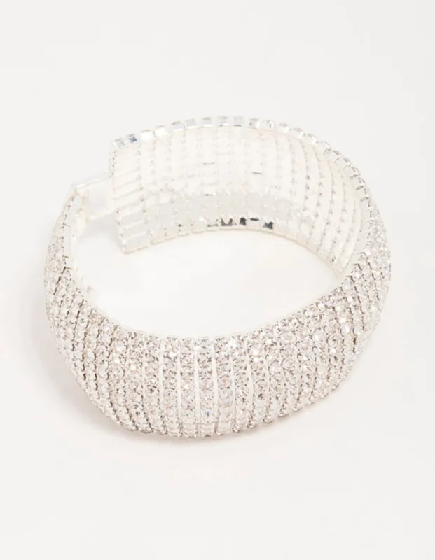 Silver Diamante Thick Cupchain Bracelet sold by lovisa