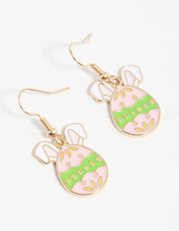 Gold Bunny Ear & Easter Egg Drop Earrings sold by lovisa