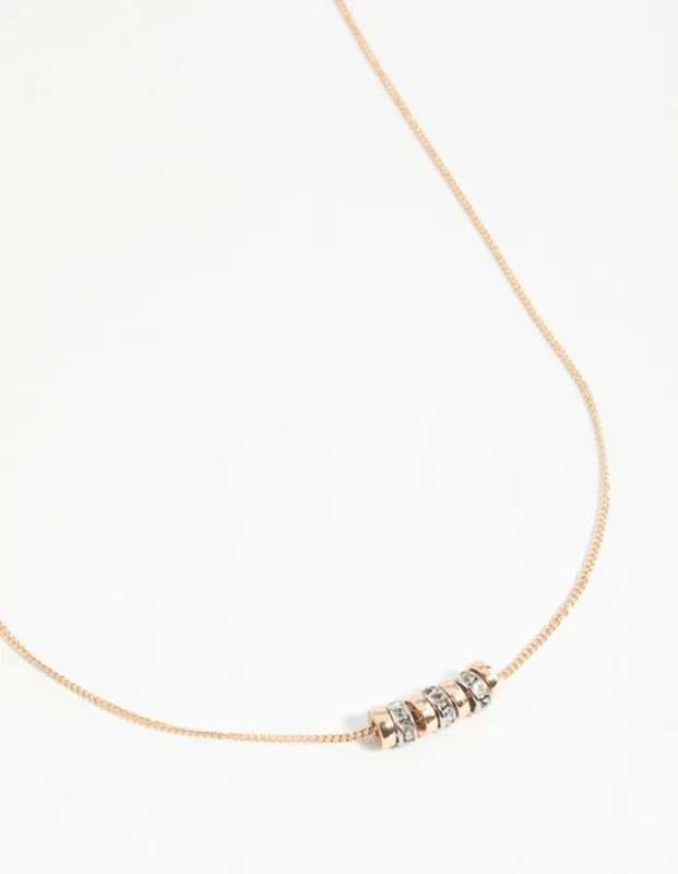 Mixed Metals Diamante Rondell Necklace sold by lovisa