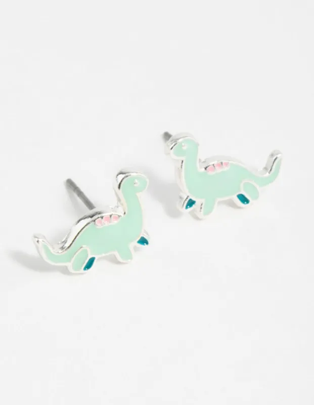 Silver Dinosaur Cartoon Stud Earrings sold by lovisa