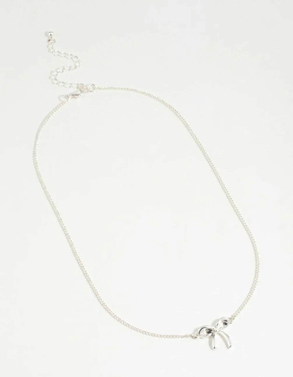 Silver Plain Bow Necklace sold by lovisa product image thumbnail 2