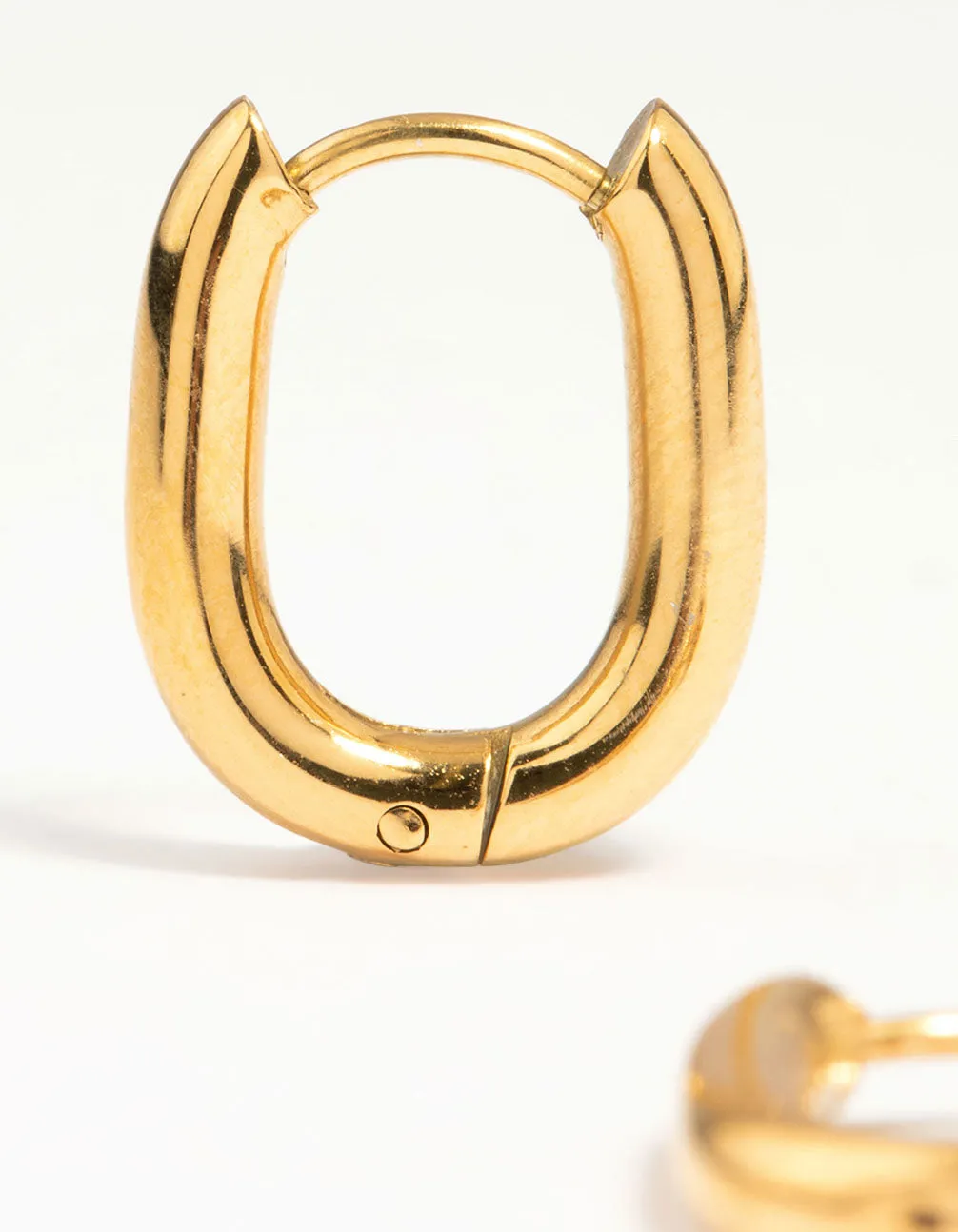 Waterproof Gold Plated Stainless Steel Medium Hoop Earrings sold by lovisa product image thumbnail 2