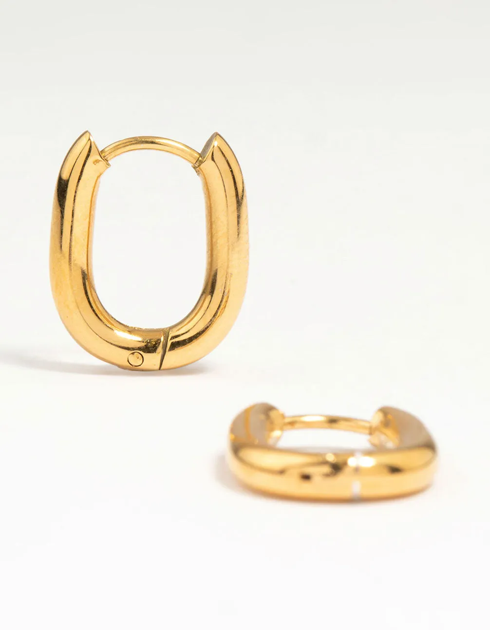 Waterproof Gold Plated Stainless Steel Medium Hoop Earrings sold by lovisa