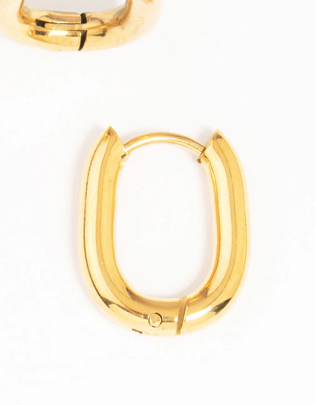 Waterproof Gold Plated Stainless Steel Medium Hoop Earrings sold by lovisa product image thumbnail 3