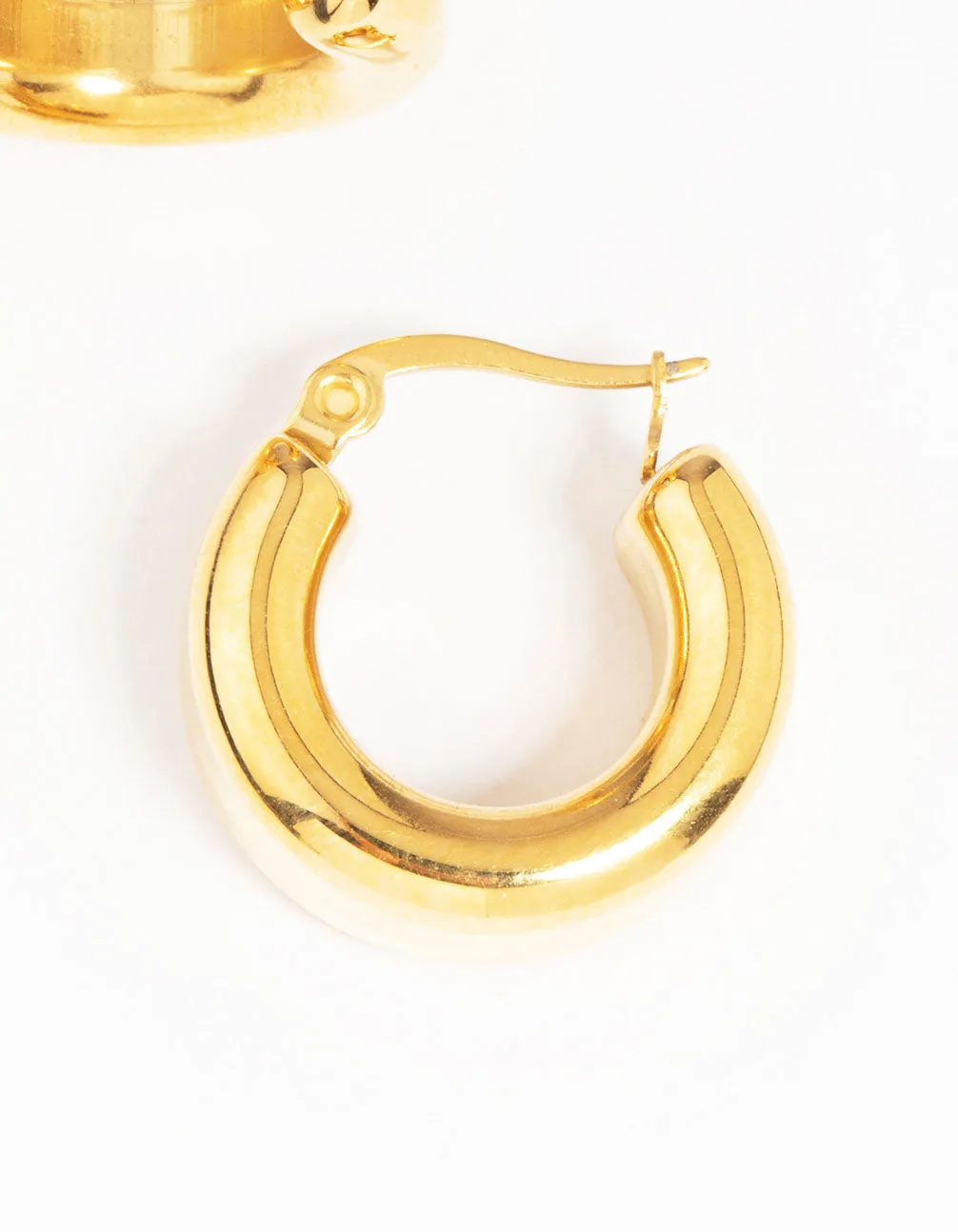 Waterproof Gold Plated Stainless Steel Mid Bubble Hoop Earrings sold by lovisa product image thumbnail 3