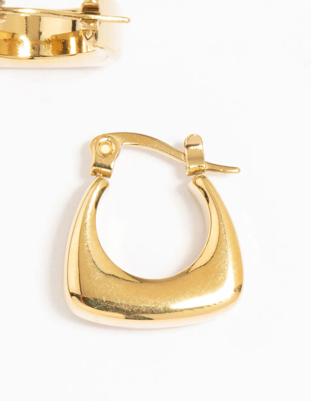 Waterproof Gold Plated Stainless Steel Thick Bottom Curved Hoop Earrings sold by lovisa product image thumbnail 3