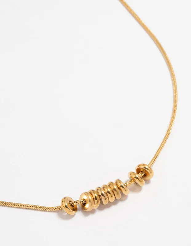 Waterproof Gold Plated Stainless Steel Rondell Necklace sold by lovisa