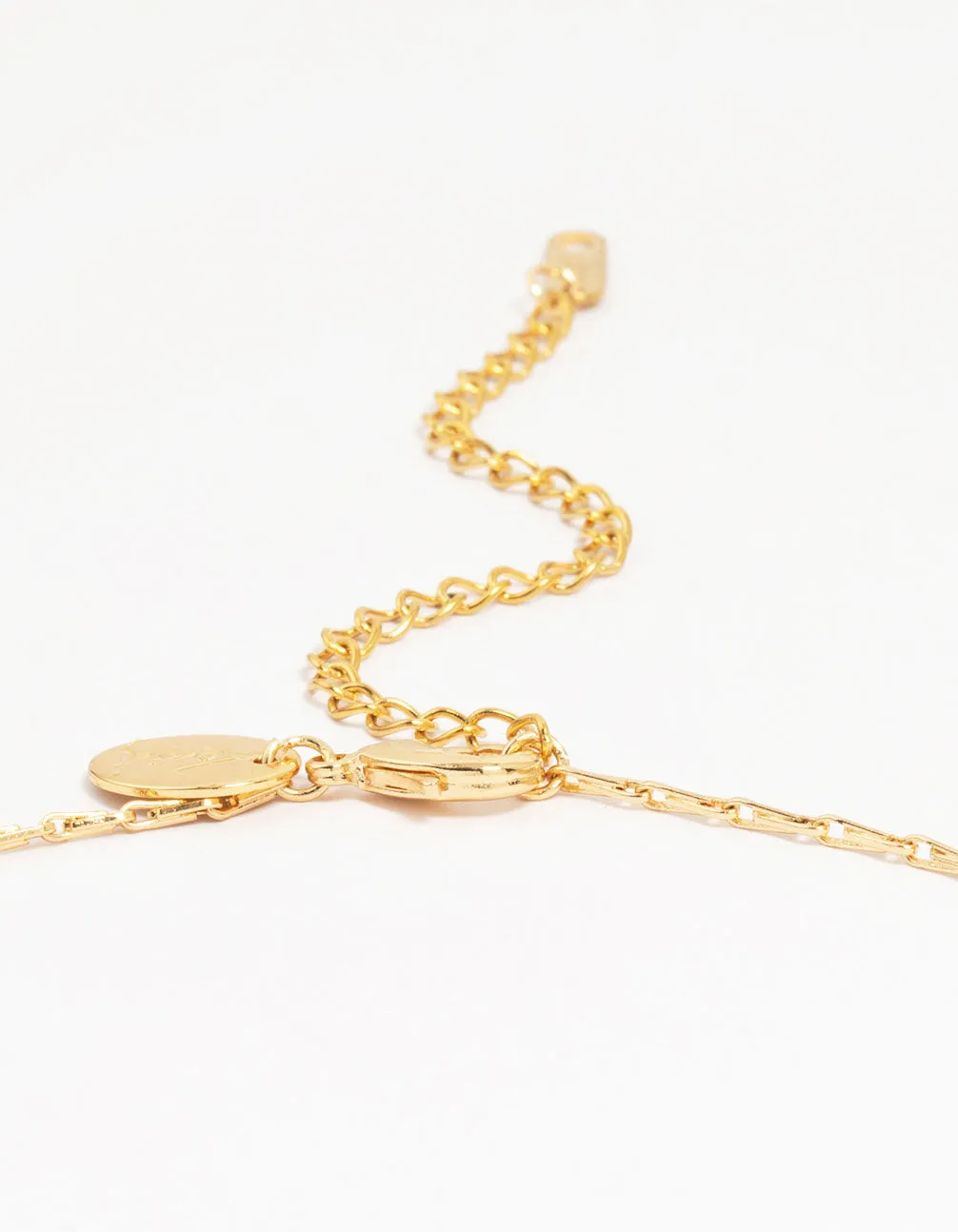 Waterproof Gold Plated Stainless Steel Cubic Zirconia Cluster Charm Hoop Necklace sold by lovisa product image thumbnail 3