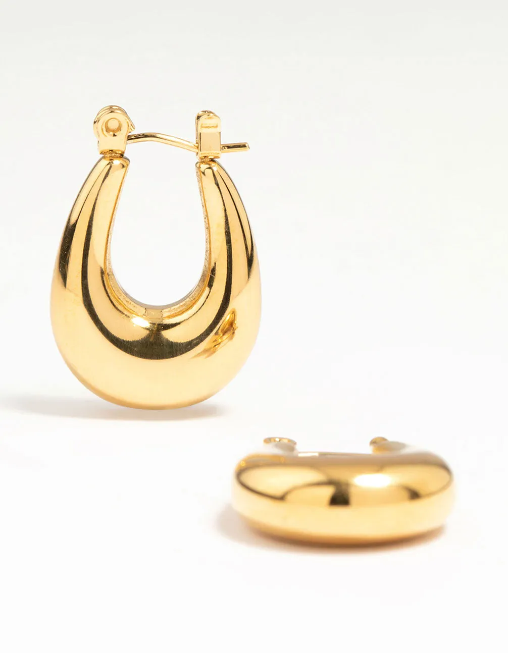 Waterproof Gold Plated Stainless Steel Half Hoop Earrings sold by lovisa