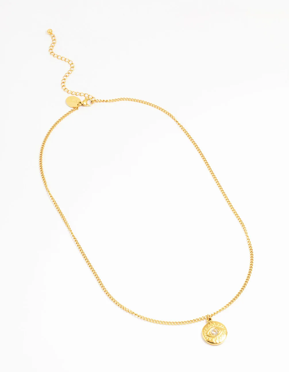 Waterproof Gold Plated Stainless Steel Cubic Zirconia Evil Eye Pendant Necklace sold by lovisa product image thumbnail 2