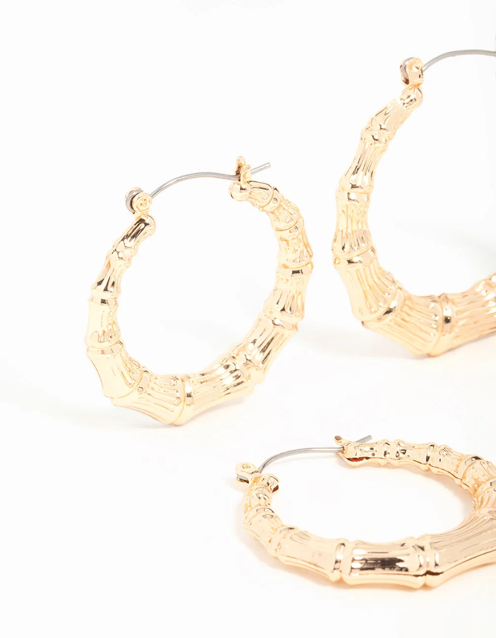 Gold Bamboo Hoop Earrings 3-Pack sold by lovisa product image thumbnail 2