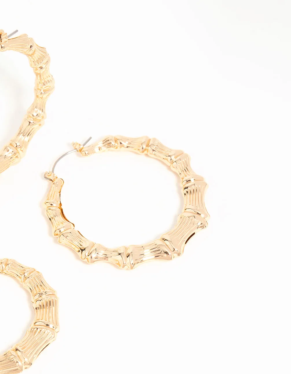 Gold Bamboo Hoop Earrings 3-Pack sold by lovisa product image thumbnail 3