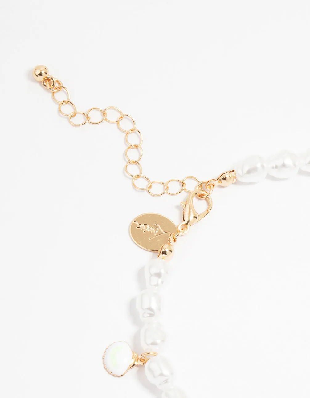 Gold Beaded Pearl Sea Charm Anklet sold by lovisa product image thumbnail 3