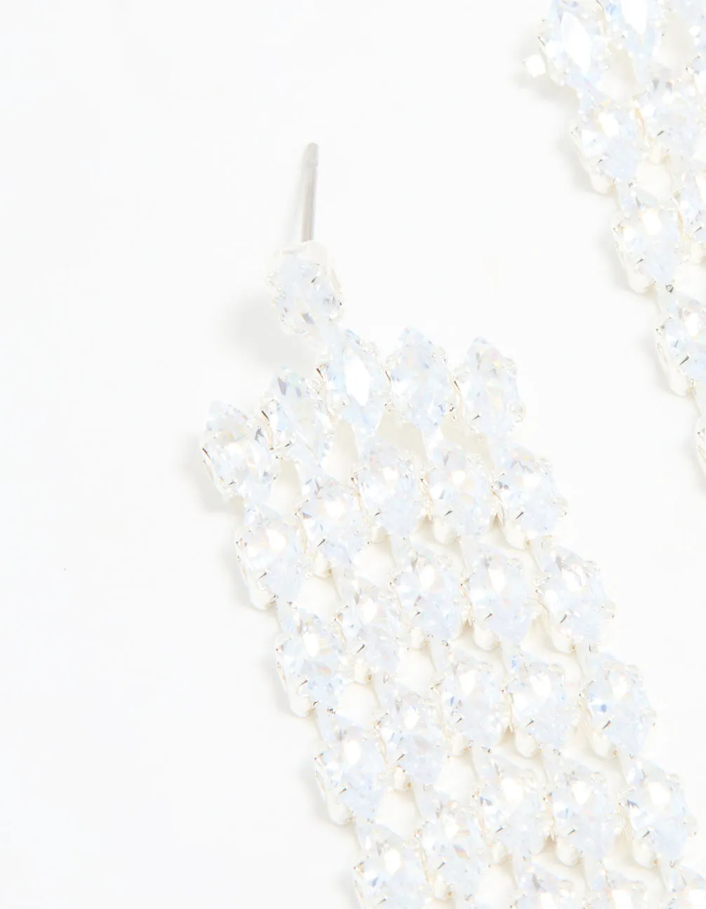 Silver Cubic Zirconia Cascading Drop Earrings sold by lovisa product image thumbnail 2