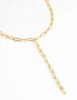 Gold Plated Paperclip Link Chain Y-Necklace sold by lovisa