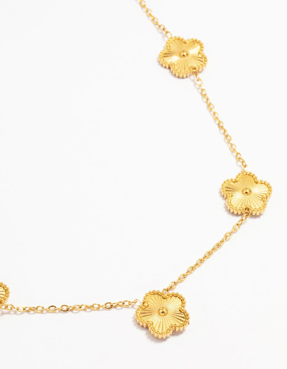 Waterproof Gold Plated Stainless Steel Flower Pendant Necklace sold by lovisa