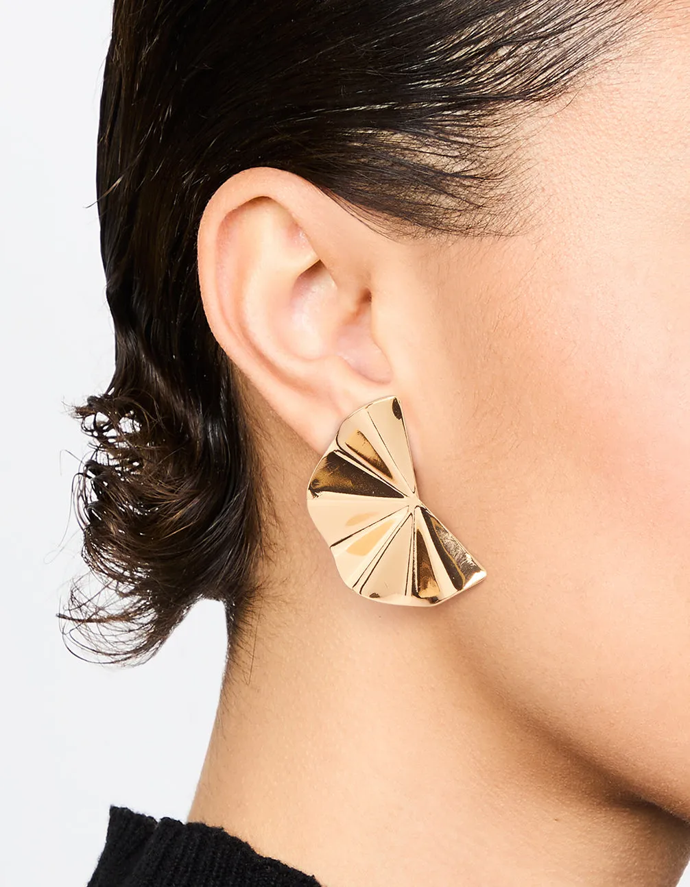 Gold Plated Statement Fan Stud Earrings sold by lovisa product image thumbnail 2