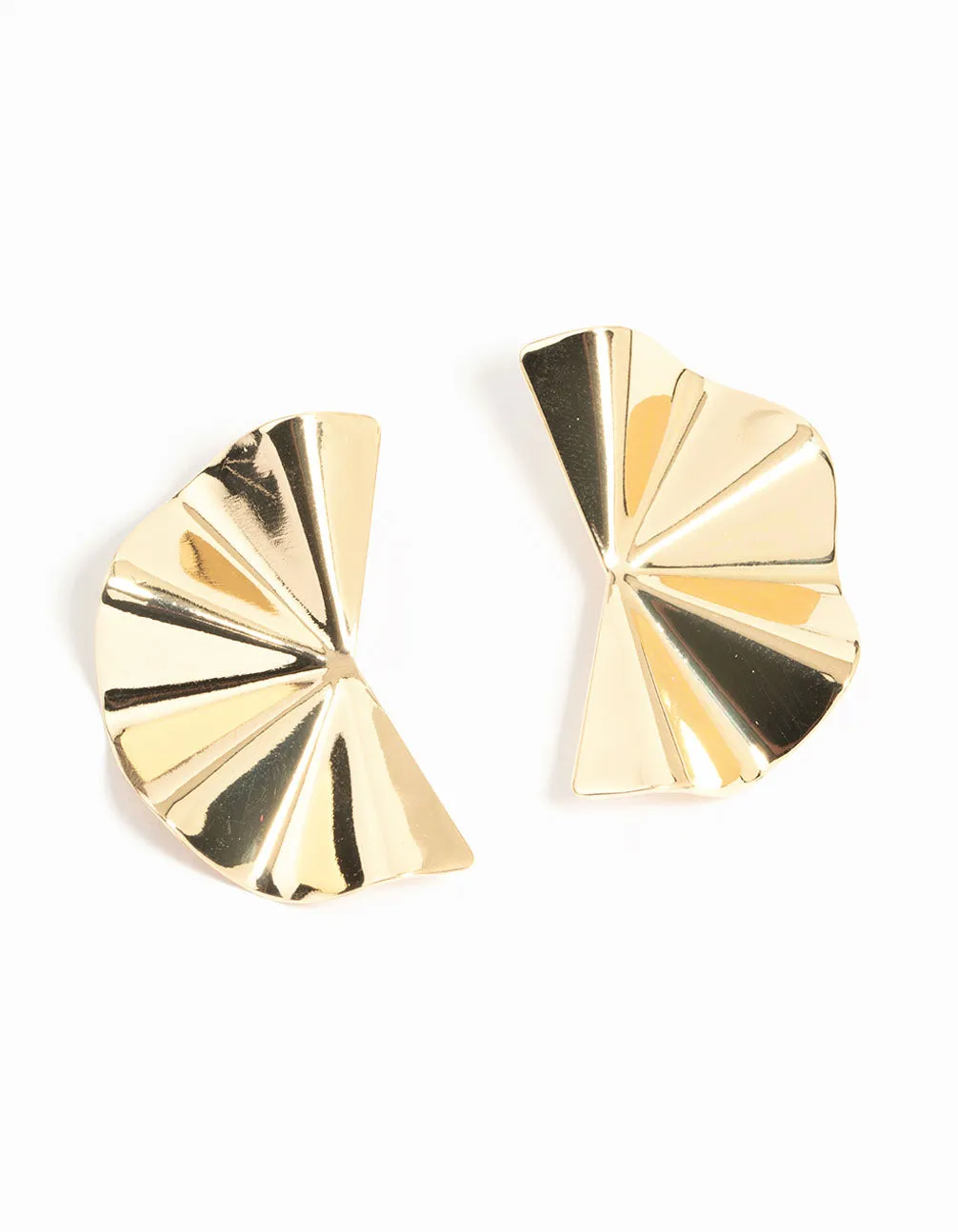 Gold Plated Statement Fan Stud Earrings sold by lovisa