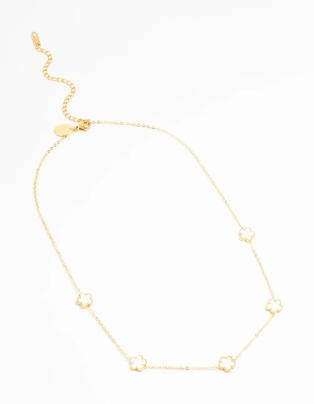 Waterproof Gold Plated Stainless Shell Petal Flower Pendant Necklace sold by lovisa product image thumbnail 2