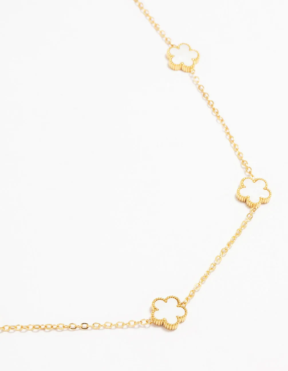 Waterproof Gold Plated Stainless Shell Petal Flower Pendant Necklace sold by lovisa