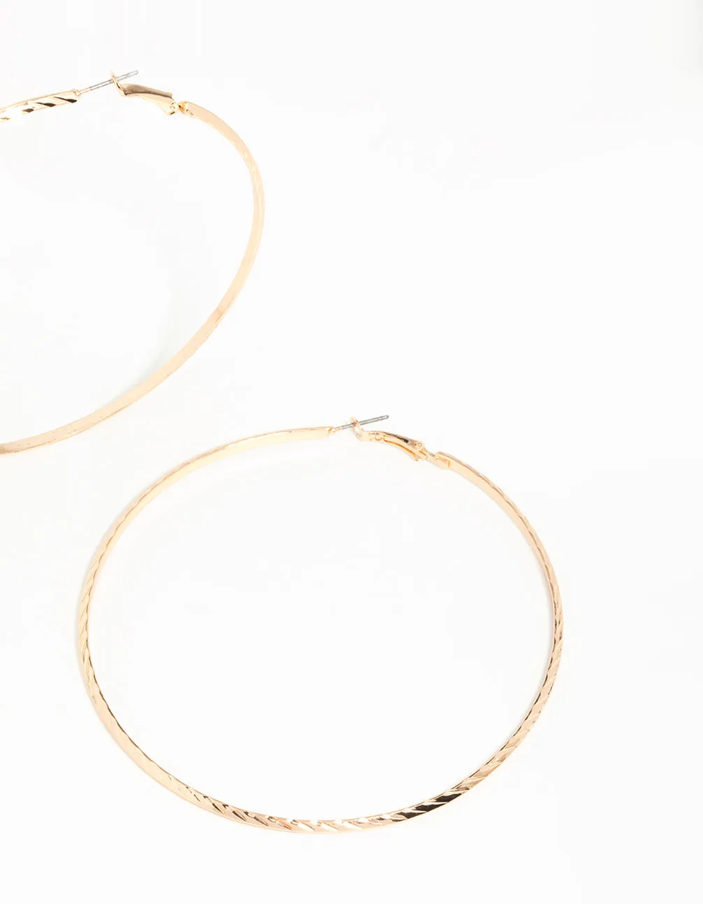 Gold Thin Hoop Large Earrings sold by lovisa product image thumbnail 3