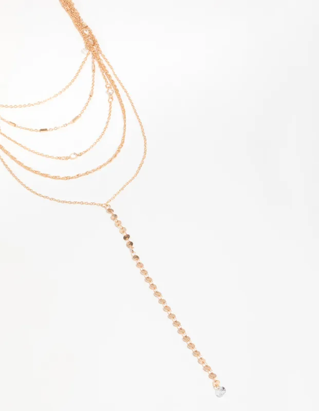 Gold Tassel Layered Necklace sold by lovisa