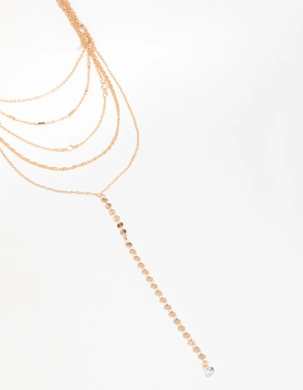 Gold Tassel Layered Necklace sold by lovisa