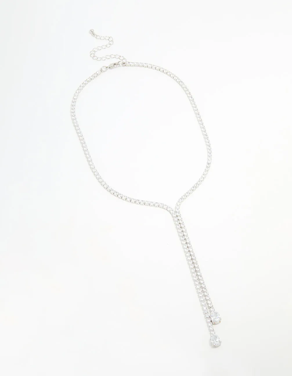 Silver Cubic Zirconia Split Y-Necklace sold by lovisa product image thumbnail 2