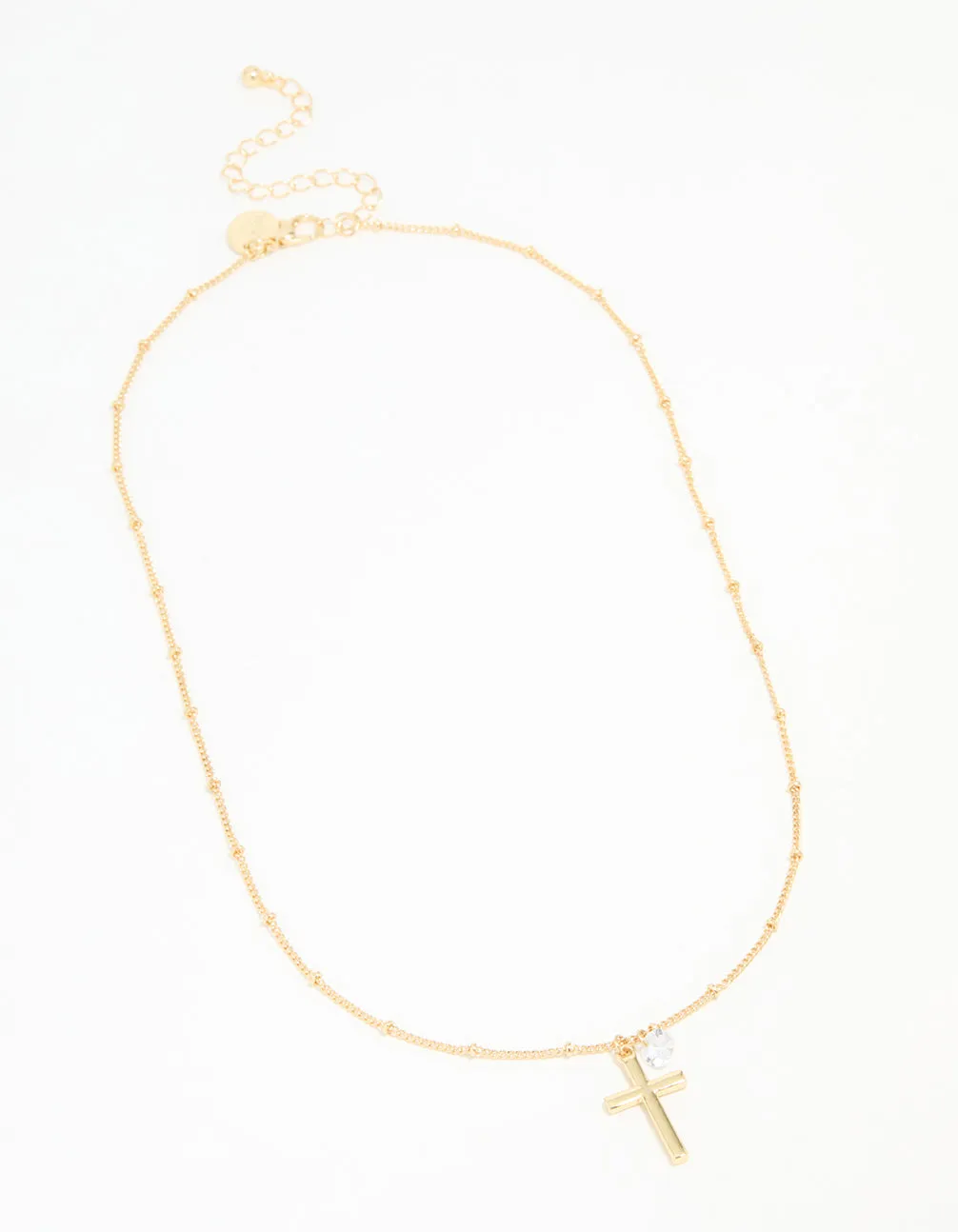 Gold Plated Cubic Zirconia Cross Pendant Necklace sold by lovisa product image thumbnail 4