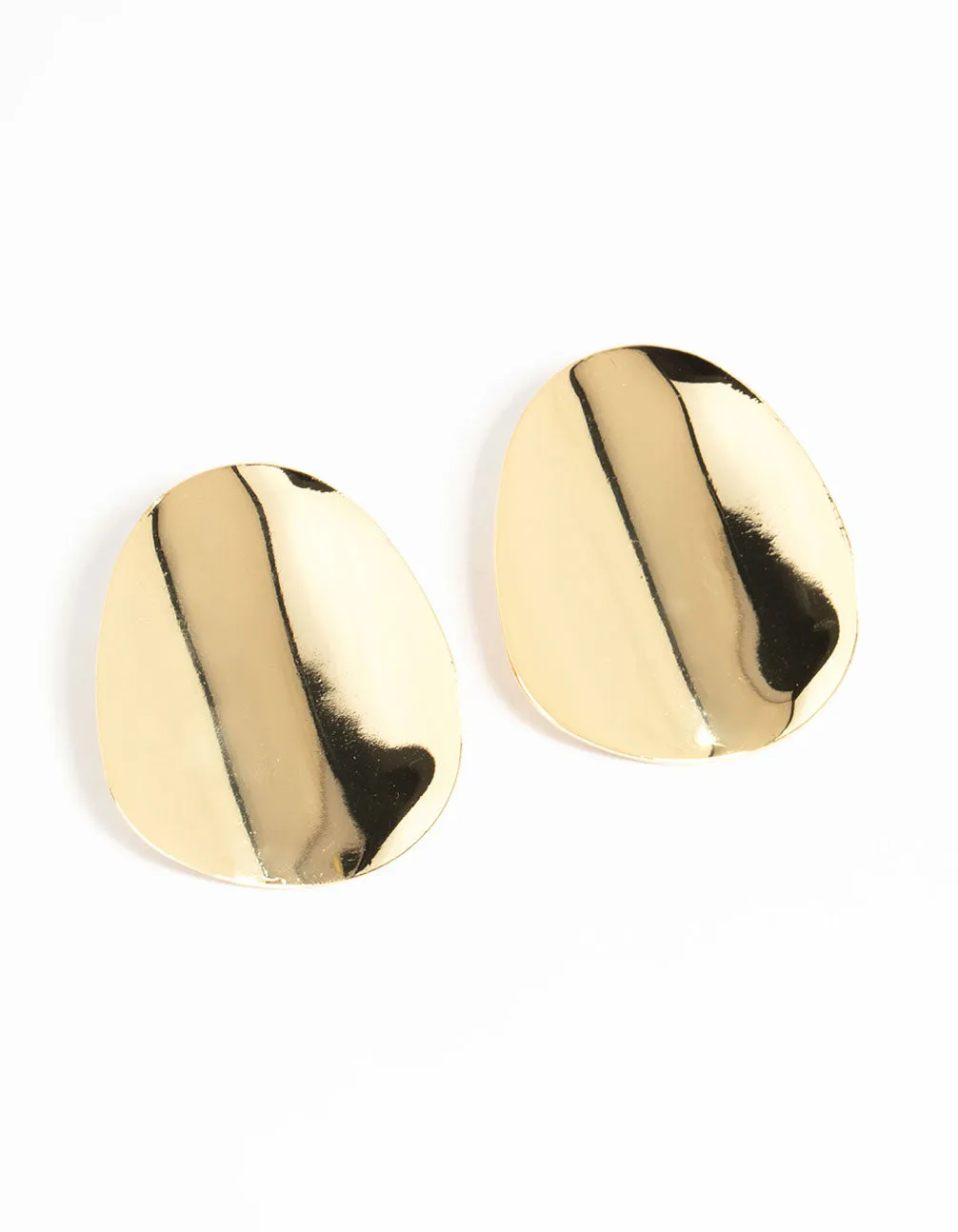 Gold Plated Oversized Disc Statement Stud Earrings sold by lovisa