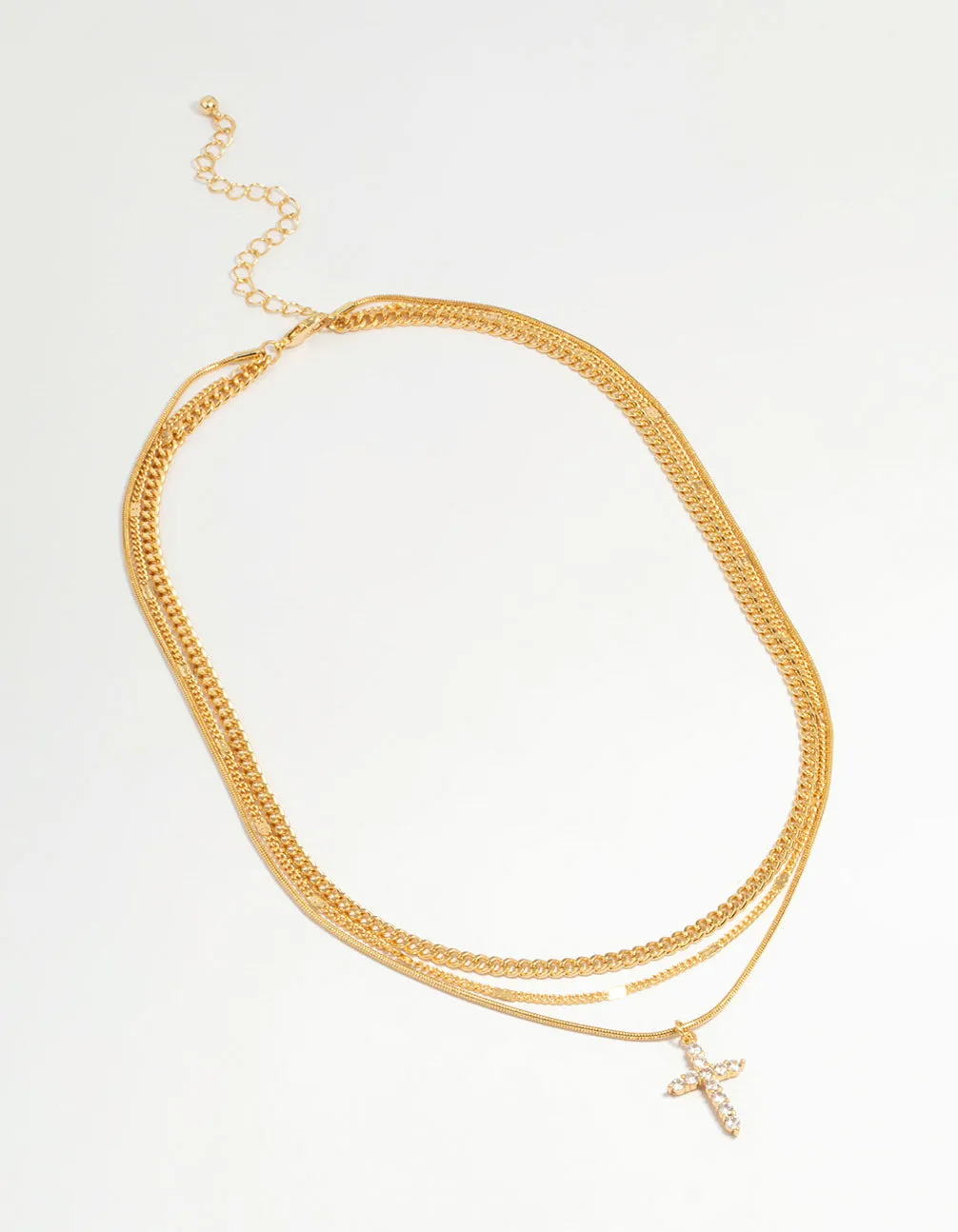 Gold Plated Cross & Chain Layered Necklace sold by lovisa product image thumbnail 2