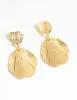 Gold Plated Textured Metal Statement Drop Earrings sold by lovisa
