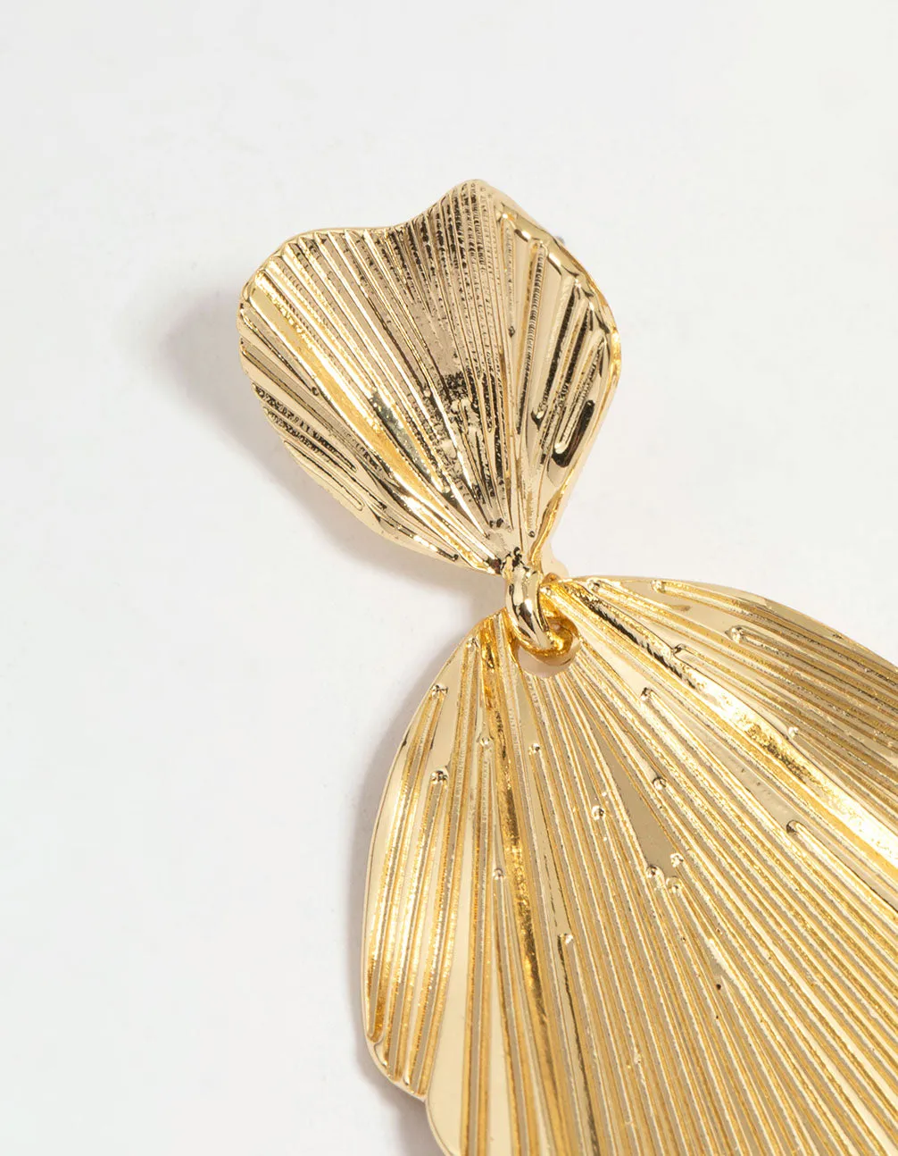 Gold Plated Textured Metal Statement Drop Earrings sold by lovisa product image thumbnail 4