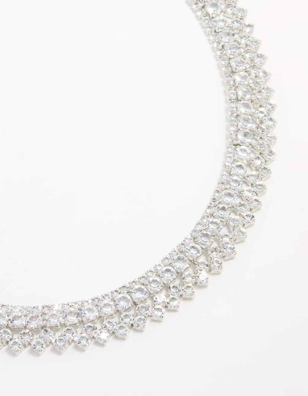 Silver Cubic Zirconia Short Layered Necklace sold by lovisa