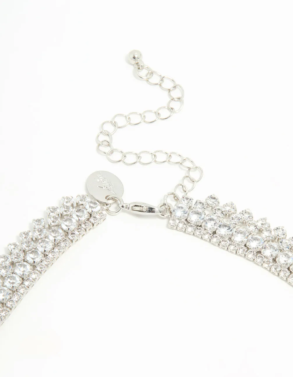 Silver Cubic Zirconia Short Layered Necklace sold by lovisa product image thumbnail 3