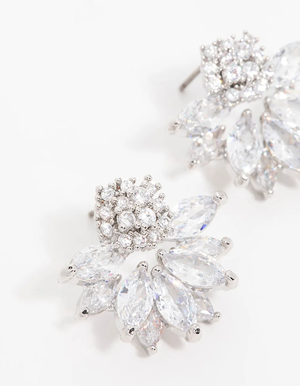 Silver Cubic Zirconia Lotus Flower Stud Earrings sold by lovisa product image thumbnail 4