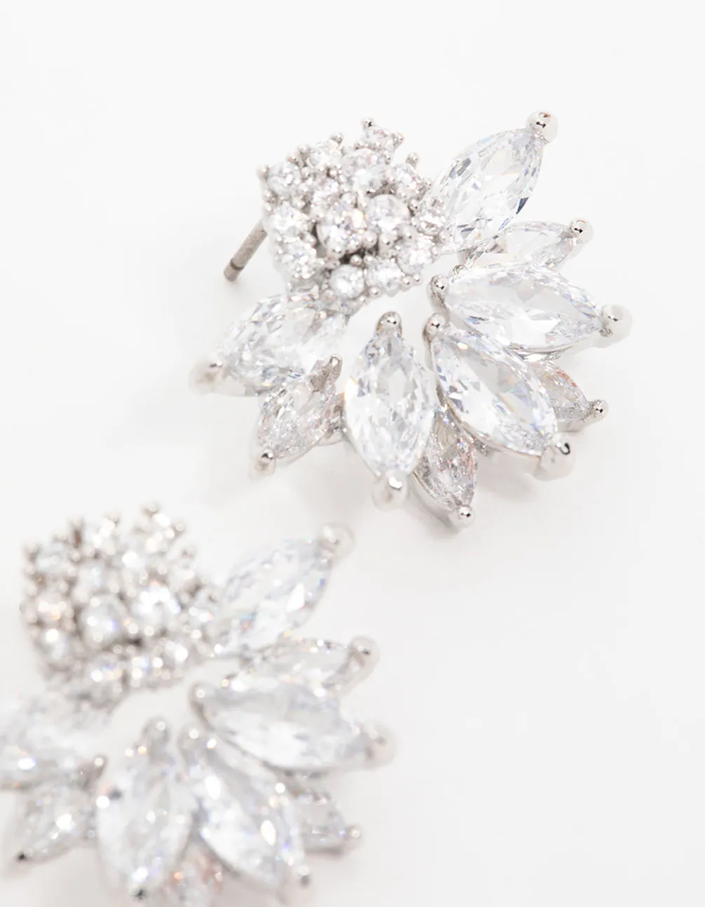 Silver Cubic Zirconia Lotus Flower Stud Earrings sold by lovisa product image thumbnail 5