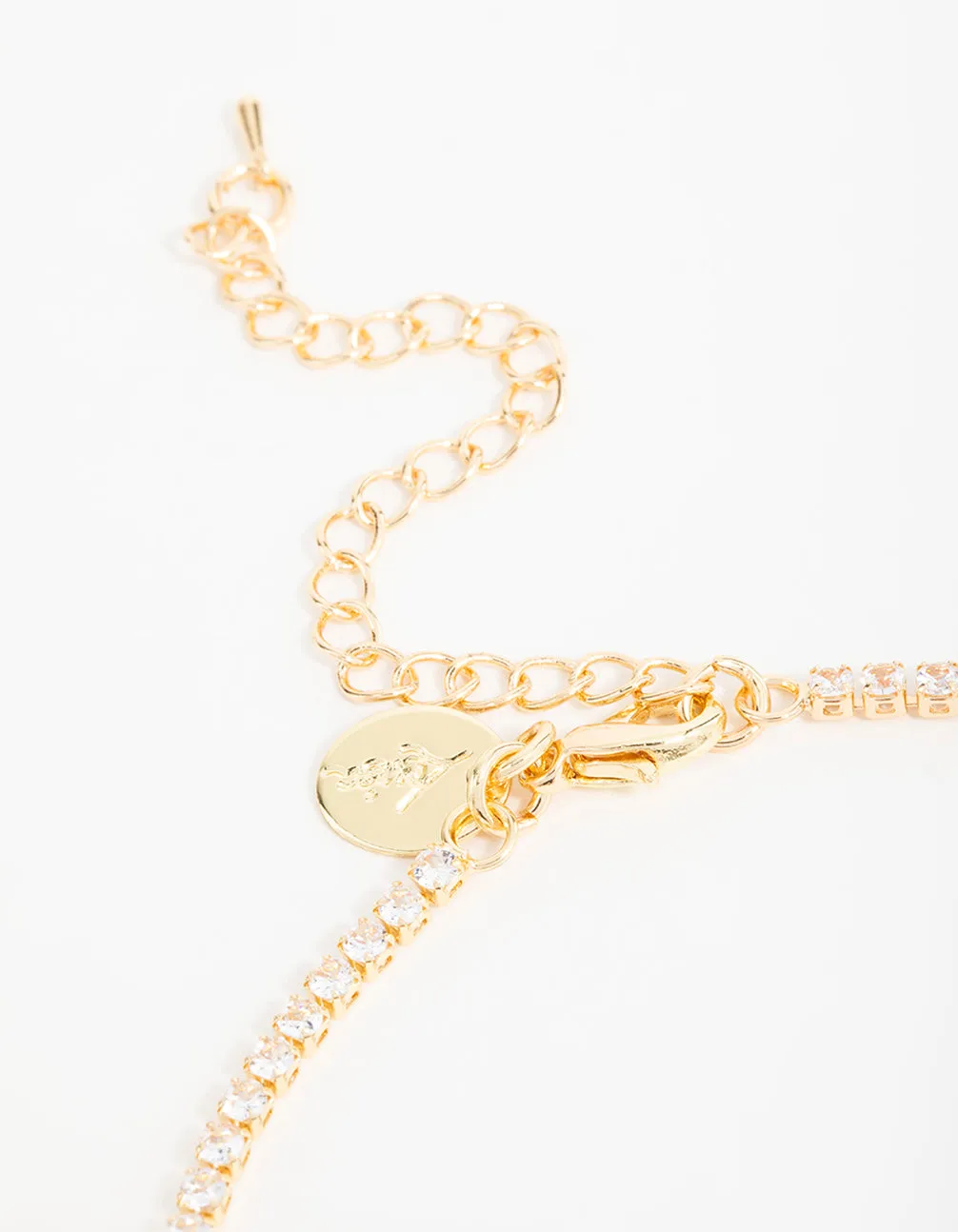 Gold Blue Cubic Zirconia Drop Necklace & Earrings Set sold by lovisa product image thumbnail 3