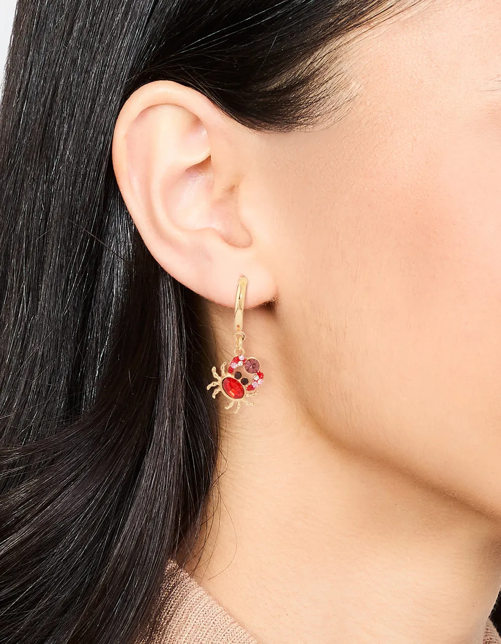 Gold Diamante Mini Crab Drop Earrings sold by lovisa product image thumbnail 2