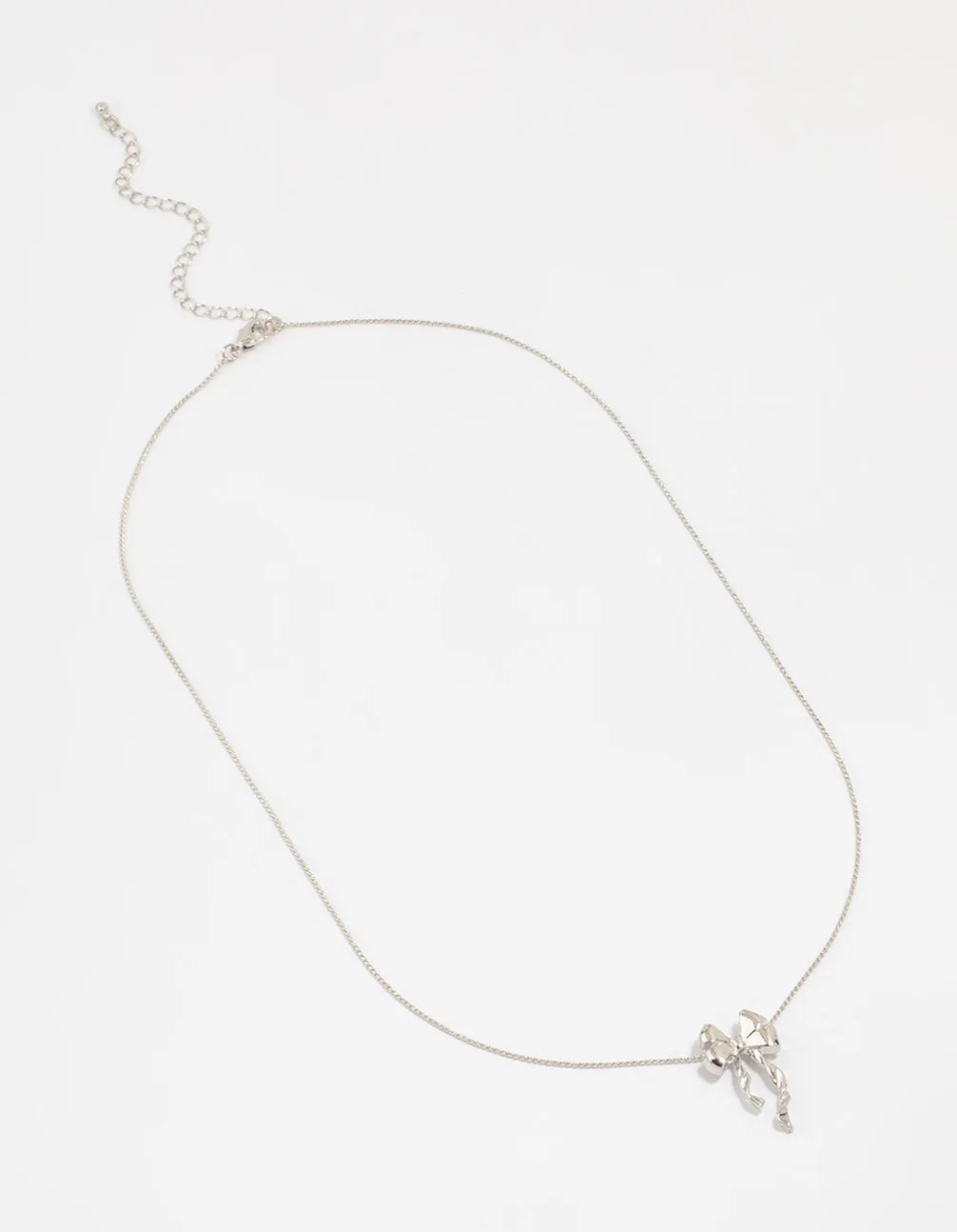 Silver Bow Twirl Pendant Necklace sold by lovisa product image thumbnail 2