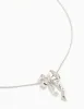 Silver Bow Twirl Pendant Necklace sold by lovisa