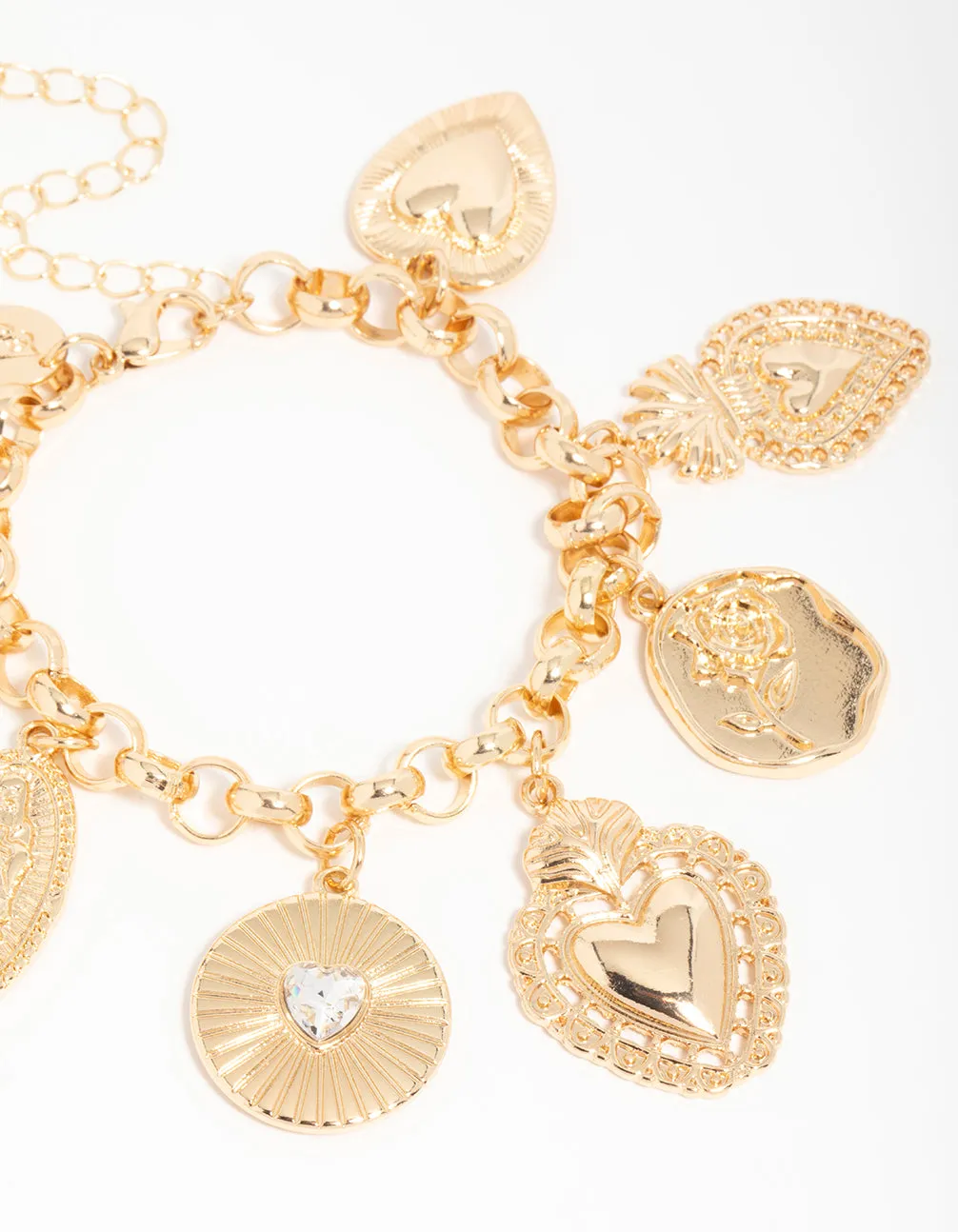 Gold Heart Charm Bracelet sold by lovisa product image thumbnail 2