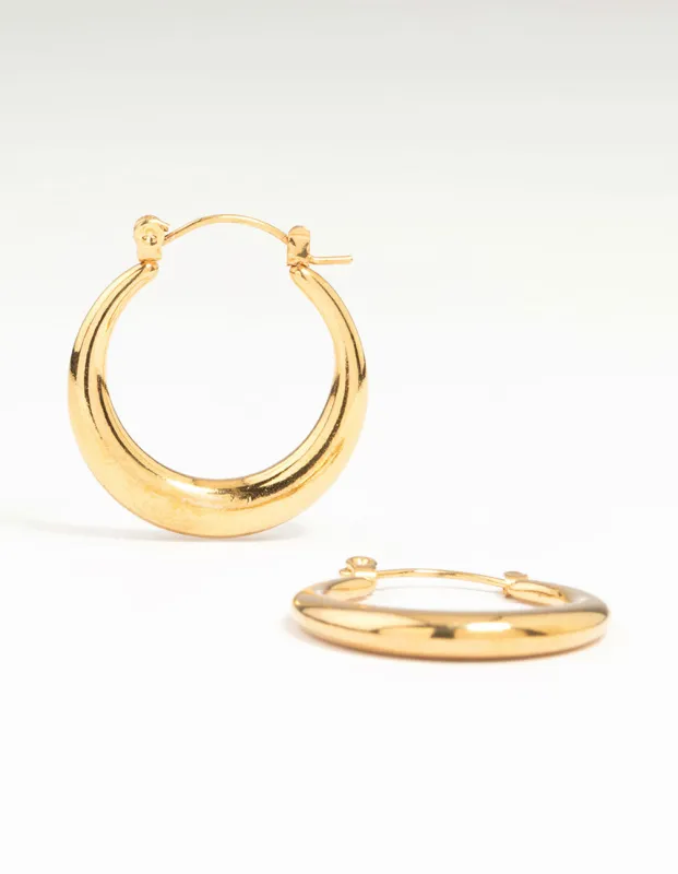 Waterproof Gold Plated Stainless Steel Crescent Hoop Earrings 18 MM sold by lovisa
