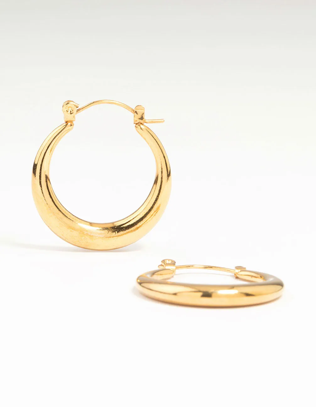 Waterproof Gold Plated Stainless Steel Crescent Hoop Earrings 18 MM sold by lovisa