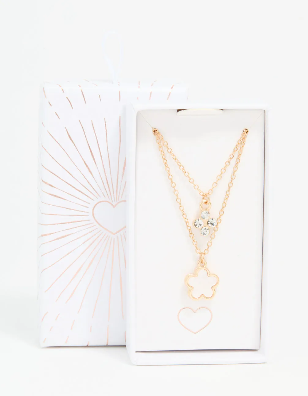 Gold Diamante Flower Layered Necklace sold by lovisa product image thumbnail 3