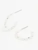 Silver Textured Twisted Hoop Earrings sold by lovisa